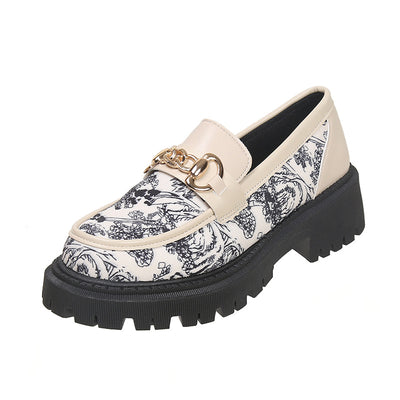 Mocasines Plataforma Plus Size con Cadena Dorada - Estilo Nacional Elegante - Image 6