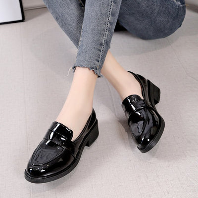 Zapatos Casuales de Tacón Grueso y Punta Afilada para Mujer - Image 11