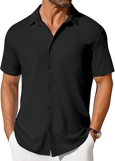 Camisa Casual de Manga Corta Resistente a Arrugas para Hombre - Image 10