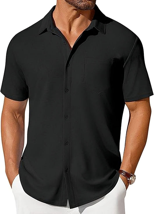 Camisa Casual de Manga Corta Resistente a Arrugas para Hombre - Image 10
