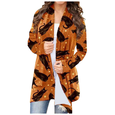 Abrigo Casual Versátil con Temática Halloween para Mujer - Image 11