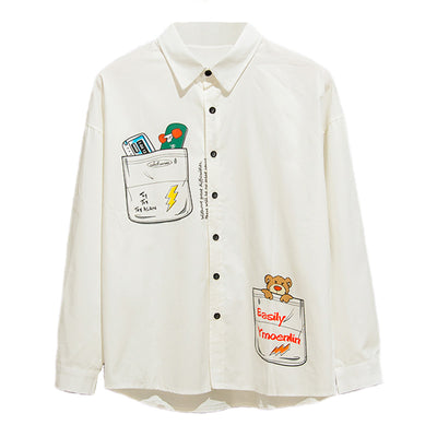 Camisa Holgada de Manga Larga con Estampado Anime Japonés - Image 11