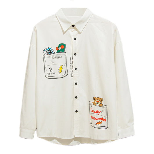 Camisa Holgada de Manga Larga con Estampado Anime Japonés - Image 11