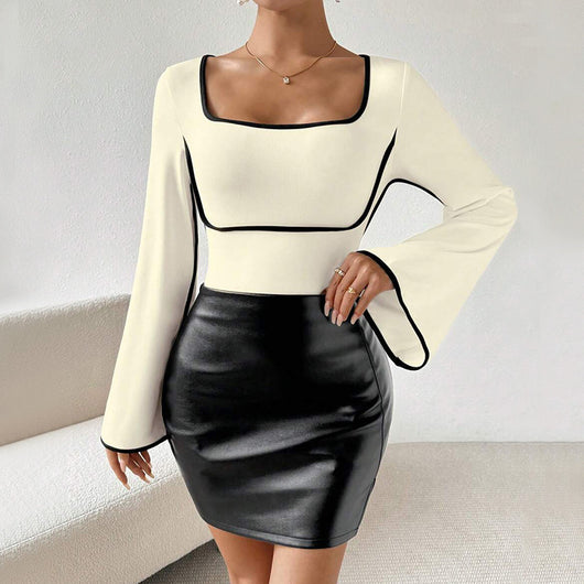 Blusa Mujer Cuello Mao con Mangas Acampanadas - Image 9