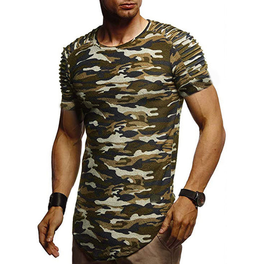 Camiseta Manga Corta con Pliegues Asimétricos en Hombros - Image 3
