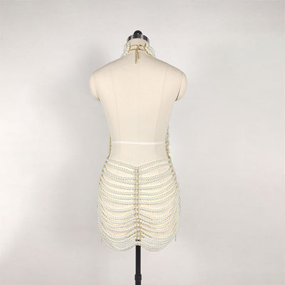 Vestido Elegante de Espalda Descubierta con Detalles de Perlas - Image 7