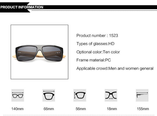 Gafas de Sol con Patillas de Bambú - Estilo Retro Unisex - Image 11