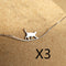 925 Sterling Silver Cat Curved Necklace Picture Color 3PCS