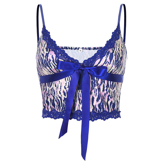 Camiseta Escotada con Encaje y Cordones para Mujer - Image 6