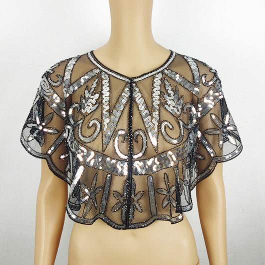 Capa Brillante con Lentejuelas y Malla para Mujer - Image 6