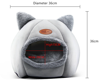 Cama Semicerrada Cálida para Gatos y Perros con Forro Peluche - Image 7
