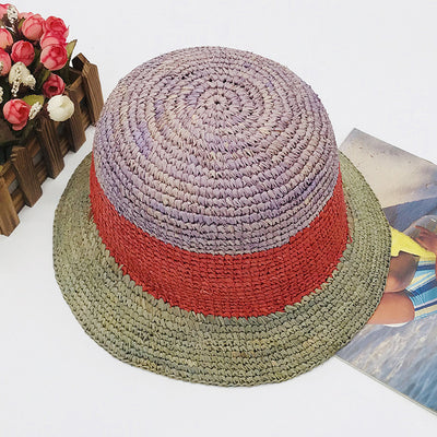 Sombrero de Rafia Tejido a Mano Plegable para Mujer - Image 12