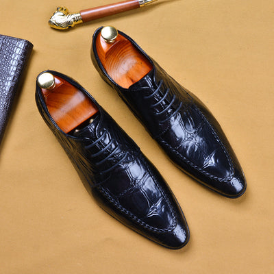 Zapatos de Cuero Casual Británico Estilo Coreano con Patrón Cocodrilo - Image 3