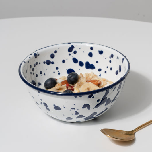 Juego de Vajilla Artesanal con Diseño Salpicado de Tinta y Tazas Esmaltadas - Image 8