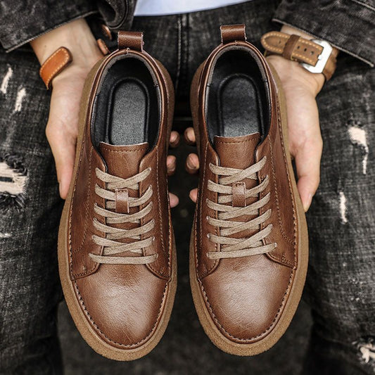 Zapatos de Cuero Británico Transpirables - Estilo Casual y Versátil