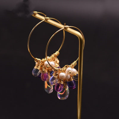 Pendientes de Cristal Checo con Perlas - Image 8