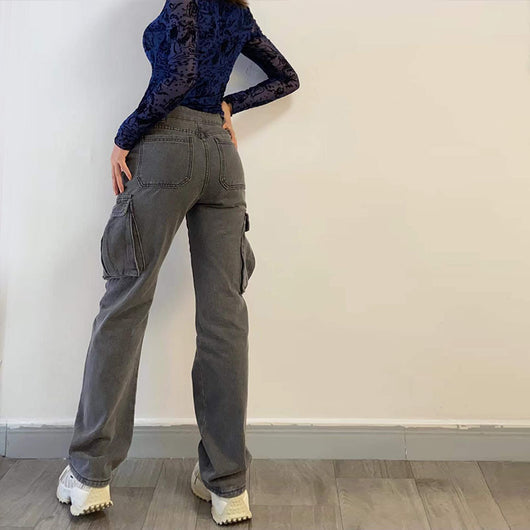 Jeans Casuales Multibolsillos con Efecto Desgastado - Image 19