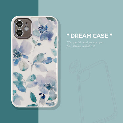 Funda Protectora para Apple con Diseño Flores Azules y Lente Blindado - Image 7