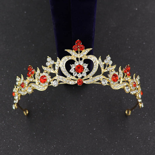 Corona Nupcial de Hojas y Corazón con Cristales Brillantes - Image 7