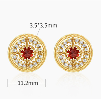 Aretes de Granate Vintage Diseño Exclusivo para Mujer - Image 11