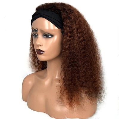 Peluca Jerry Curly con Banda Elástica de Cabello Humano