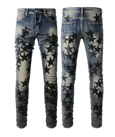Pantalones Jeans Slim Fit Estrella Cinco Puntas para Hombre - Image 6