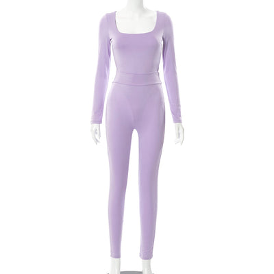 Jumpsuit Elegante de Manga Larga en Colores Sólidos - Image 3