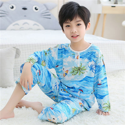Pijama Infantil de Algodón y Seda - Manga Larga Ligera para el Hogar - Image 16