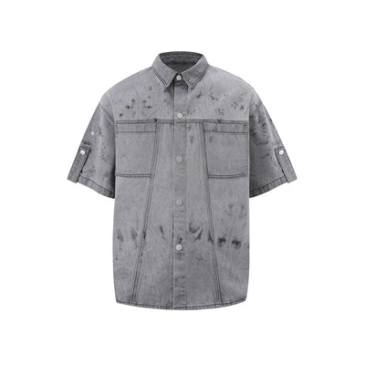 Conjunto de Camisa y Shorts Denim Retro Desgastado para Verano - Image 29
