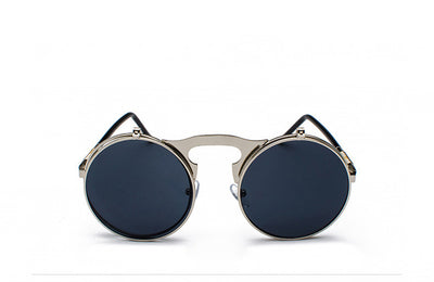 Gafas de Sol Steampunk Retro Abatibles Marco Redondo Metal - Image 8