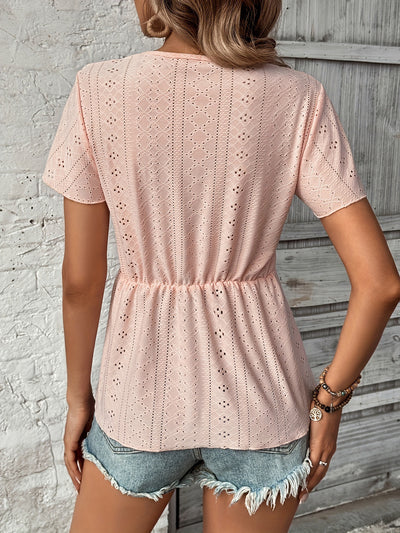 Blusa Elegante de Encaje con Manga Volante y Cuello en V - Image 17