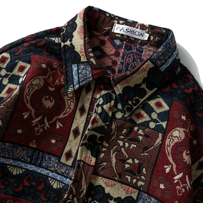 Camisa Suéter Impresa de Lana para Hombre - Corte Holgado Manga Larga - Image 7