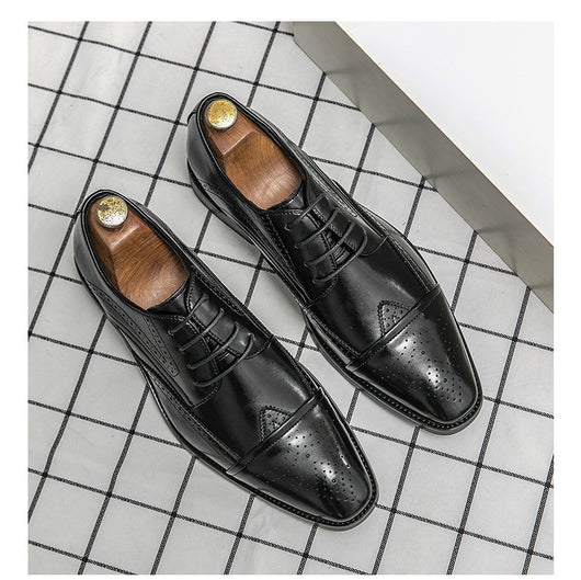 Zapatos de Cuero Clásico Estilo Británico Talla Grande - Cordones Bajos - Image 22
