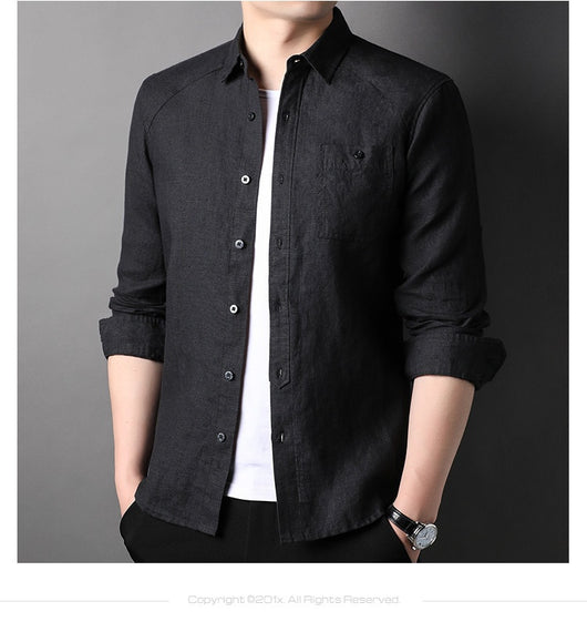 Cardigan de Lino Puro para Hombre - Manga Larga Primavera Verano - Image 22