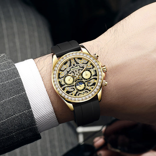 Reloj Mecánico Automático Hombre con Calendario Sol Luna Estrella Resistente al Agua - Image 7