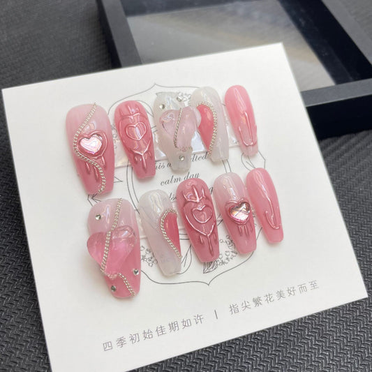 Tabletas Realzadoras de Uñas Sweet Love - Desmontables y Duraderas