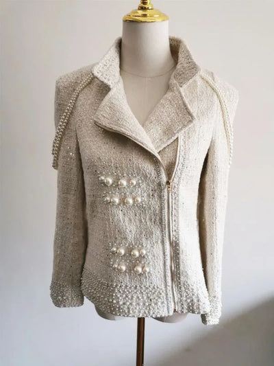 Chaqueta de Lentejuelas Perladas con Borlas y Cuentas para Mujer - Image 16