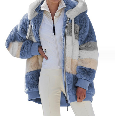 Chaqueta Hoodie Suave Oversize Multicolor para Mujer - Image 35