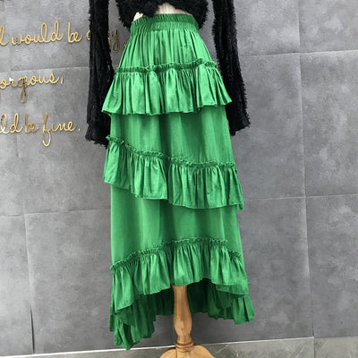 Falda Midi Capas de Encaje Estilo Volantes para Mujer - Image 7