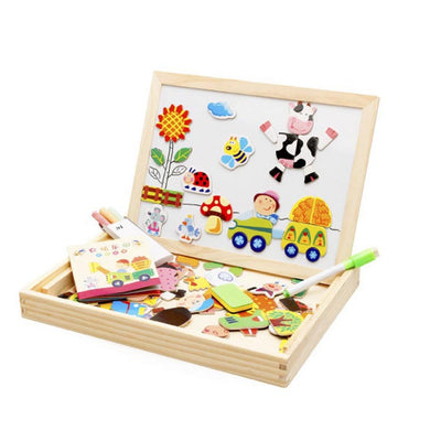Pizarra Magnética Doble Cara con Puzzle 3D - Tablero de Dibujo Infantil Farm Mania - Image 8