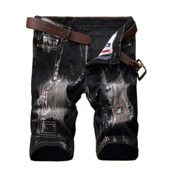 Pantalones Vaqueros Rotos Retro con Stretch para Hombre