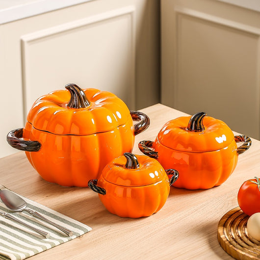 Sopera de Cerámica Decorativa Calabaza con Tapa - Image 2