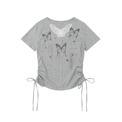 Camiseta Estampado Mariposas Manga Corta para Mujer - Image 4