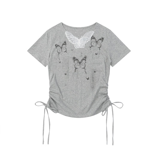 Camiseta Estampado Mariposas Manga Corta para Mujer - Image 4