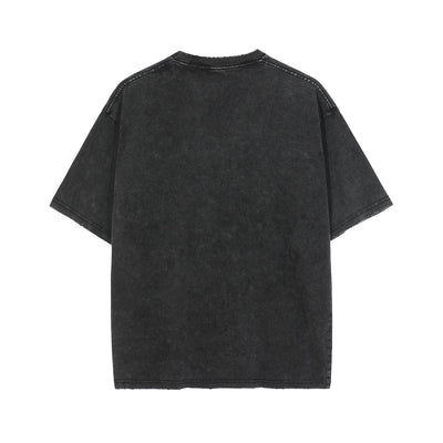 Playera Hip Hop Mariposa Manga Corta Suelta con Letras - Image 9