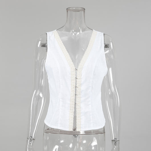 Chaleco de Encaje sin Mangas Cómodo y Elegante para Mujer - Image 12