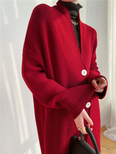 Cardigan Tipo Temperamento Largo Mujer Otoño Invierno - Image 16