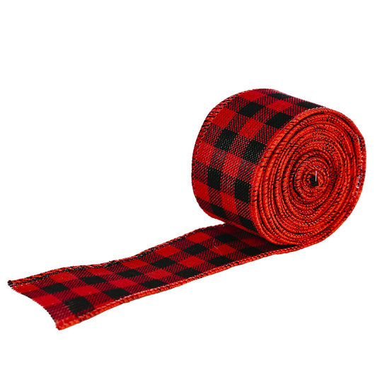 Cinta Decorativa Navideña Rojo, Blanco y Negro con Patrón Geométrico - Image 2