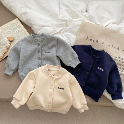 Cardigan Infantil con Forro Polar y Bordado de Letras - Image 9