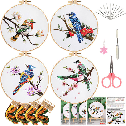 Kit Completo de Bordado DIY: Cuadro Decorativo con Flores y Pájaros - Image 8